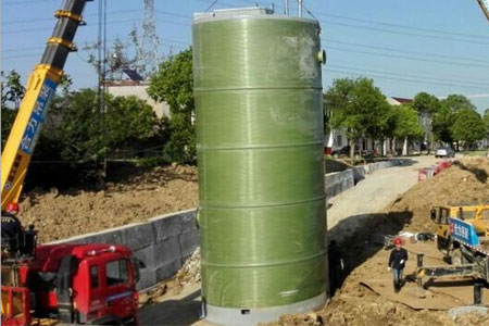 一体化预制泵站 雨洪应急排水智能泵站 玻璃钢地埋式污水处理设备